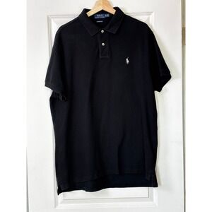 Polo Ralph Lauren XL Custom Slim Fit Black Cotton Polo Shirt Classic Style